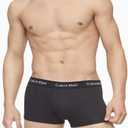 Calvin Klein Men's Cotton Stretch 3-Pack Low Rise Trunks (Black, M)