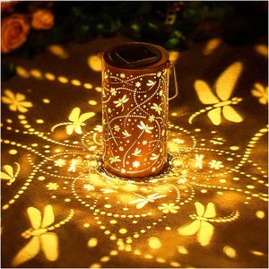 Mothers Day Gifts for Mom Dragonfly Solar Lanterns Outdoor Waterproof Hanging Solar Lights Dragonfly Gifts for Women Men Metal Decorative LED Lanterns for Garden Decor,Yard,Patio,Lawn,Tabletop,Pathway