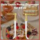 2-Pack Gold Sauce Pump Dispenser for 64 oz Bottles - Reusable 15CC Syrup Pump for Chocolate and Caramel Sauces - Sauce Pump Dispenser for Vanilla Mocha Sauces