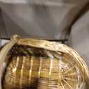 Remerry Wicker Gathering Basket with Handle Flower Picking Basket Handwoven Wicker Garden Trug for Picnic Countryside Gathering Vegetables Harvesting Storage(18.5 x 10 x 9 Inch, Light Brown)