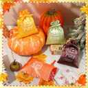 SATINIOR 36 Pcs Friendsgiving Satin Gift Bags Happy Friendsgiving Party Favors Thanksgiving Goodie Treat Candy Gift Bags with Drawstring for Thanksgiving Fall Friends Party Supplies, 5.1 x 7.1 Inch