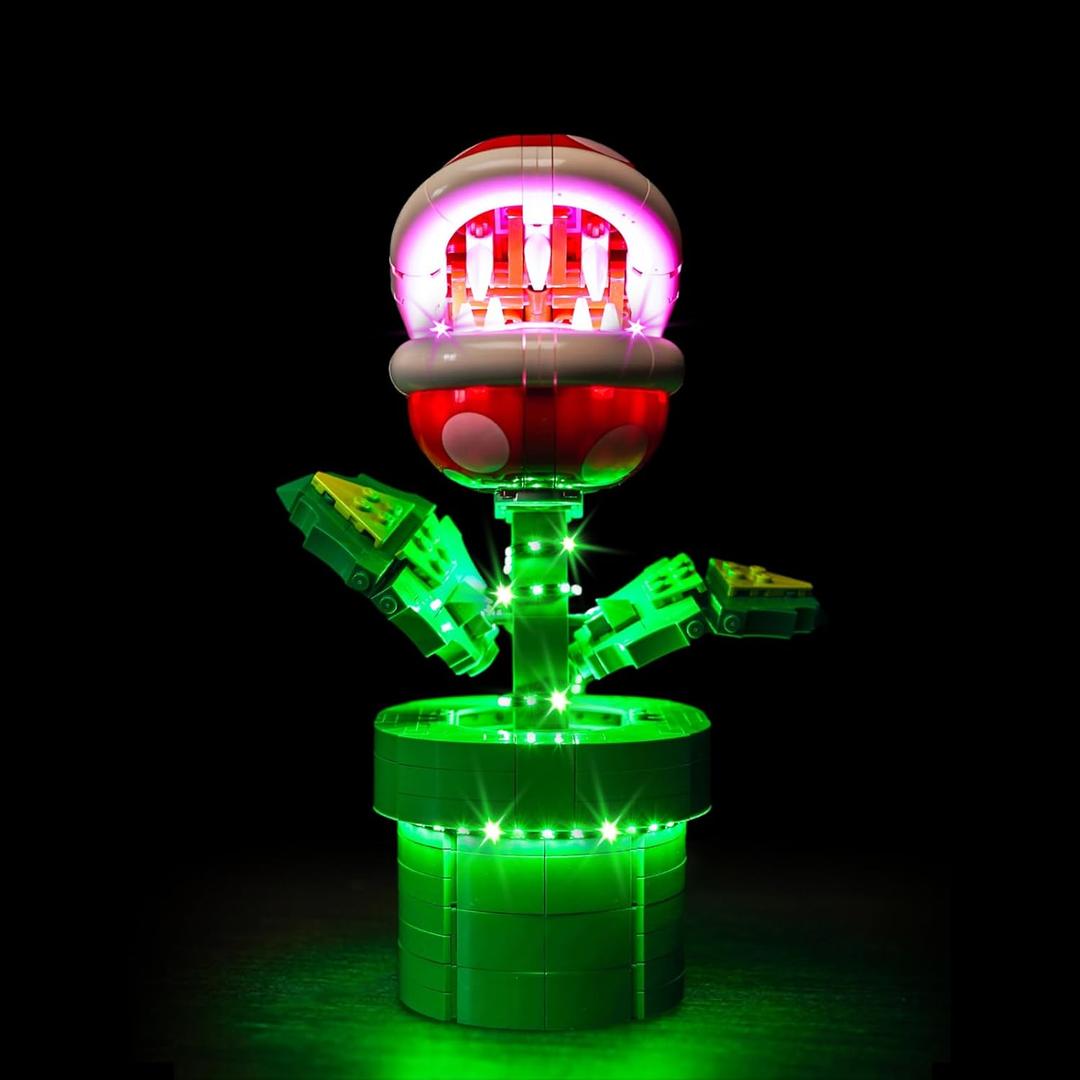 LED Light Kit Compatible with Lego Piranha Plant 71426 Set DIY Creative Lighting Set Accessories Compatible with Lego Mario Piranha 71426 Building Set (Lights Only, No Models)