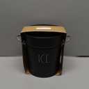Rae Dunn Ice Bucket with Scoop - Stainless Steel Bucket with Handle, Lid and Ice Scooper - 4 Qt. Storage Bin for Ice Cubes for Bars, Parties, Backyard Barbeques, Picnics, and Camping (Black) (Medium)