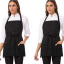 Chef Works Unisex Three Pocket Apron (Black, 2 Pack)