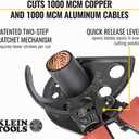Klein Tools 63750 Ratcheting Cable Cutter, Cuts Up to 1000 MCM, Ideal for Cable Prep