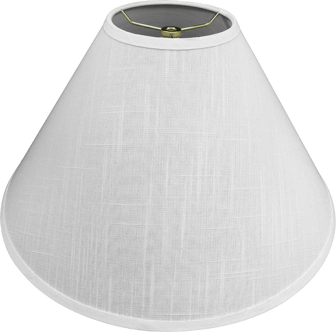 Aspen Creative 32208A Hardback Empire Spider Lamp Shade in Pearl White, 6" Top x 19" Bottom x 12" Slant Height