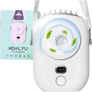 Portable Personal Fan | 3 Speeds, Built-in Flashlight, Wearable as Neck Fan, Waist Fan, Ideal for Travel, Work, Home, or Outdoors  USB Rechargeable