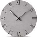 Stephanie Imports Modern Minimalist Concrete Hiding Gray Silent Wall Clock (Roman Numerals)