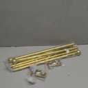 2 Pack Gold Curtain Rods for windows 32 to 48 inch, 5/8 inch Splicing Heavy Duty Metal Curtain Rod Set with Brackets