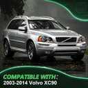 Headlights Assembly Pair for 2003-2014 Volvo XC90 Halogen Headlamps Head Lights Replacement Passenger Side, NOT Including Bulbs Black Housing with Clear Reflector