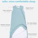 Soft Breathable Sleep Sack, 1.0 TOG Bamboo Viscose Wearable Blanket Baby, Baby Sleeping Bag with 2-Way Zipper Size M