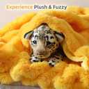 Smoofy Faux Fur Throw Blanket for Couch - Mustard Yellow Soft Cozy Bubble Blanket, Fluffy Plush Fuzzy Throw for Sofa & Bed, Thick Lightweight Warm Blanket, Luxury Aesthetic Gift for Women 60"x80"
