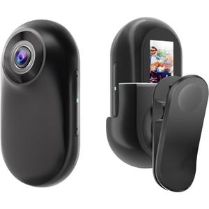 B-Qtech Mini Body Camera Wearable Action Cam Thumb-Size Portable Video Recording Body Worn Camcorder for Security, Work, Guard, Travel, Cycling