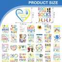 Dazoratix DTF Transfers Ready to Press - 30 Sheets World Down Syndrome Day Awareness Heat Patches Bulk Blue Yellow Ribbon Socks Stickers Vinyl for T Shirts Clothes Pillow Bag Hat DIY Crafts Decoration