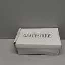 GRACESTRIDE Strappy Heels for Women Chunky Block High Heels Square Toe Ankle Buckle Sandals wedding dress shoes Size 9.5