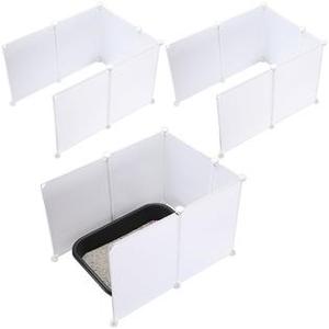 Barydat 3 Set Cat Litter Box Enclosure Splash Guard Extra Large 27.6 X 20.5 Inch Pet Litter Pan Pee Shields Easy Clean High Wall