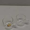 Espresso Cups Set of 2, 4 OZ Double Spouts Cups, Shot Glasses, Milk Cup with Handle, Clear Glass, Espresso Accessories for Machine, Small