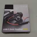 USB Headset with Microphone for PC, On-Ear Computer Laptop Headphones with Noise Cancelling Microphone in-line Control for Home Office Online Class Skype Zoom (USB+3.5mm, Black)