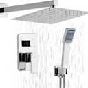 Shower Head - Shower Faucet Set Square Shower Combo System with 8'' Rainfall Shower Head Wall Mount Handheld Shower, Stainless Steel with Chrome Finish Bath Shower Head,Chrome