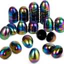 JOYIN 2.3'' Easter Eggs, 24 Pcs Plastic Eggs Metal Color for Filling Specific Treats, Colorful Easter Theme Party Favor, Classroom Prize Supplies