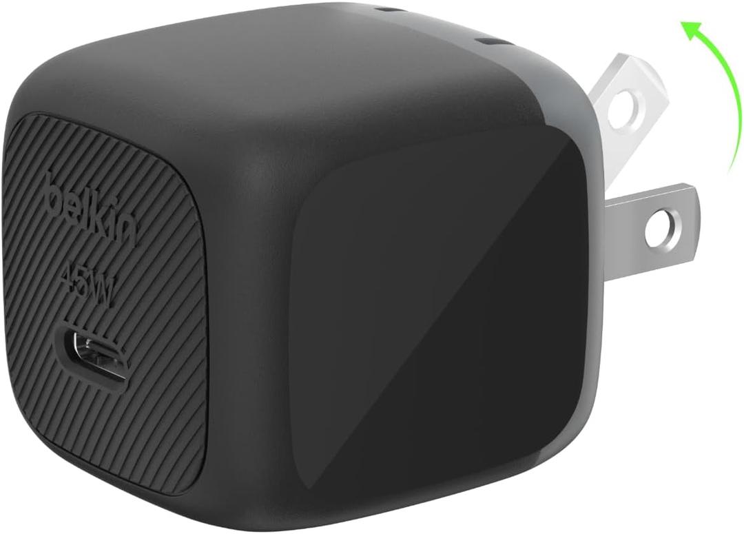 Belkin USB C Charger Block Fast Charging 45W - PD3.1 PPS Super Fast Charging - Samsung Galaxy S25-S26, iPhone 17, Air, Pro, Pro Max, AirPods, Apple Watch, Google Pixel 10, Nintendo Switch, etc - Black