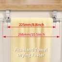 Over Cabinet Towel Holder, Stainless Steel Over The Cabinet Towel Rack Bars for Kitchen Cabinet Doors, Dish Towel Holder with Hooks, 2 Pack (Brushed Nickel)