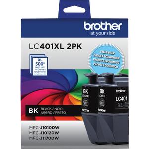 Brother Genuine LC401XL 2PK High Yield 2-Pack Black Ink Cartridges