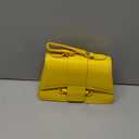 Ayliss Micro Mini Crossbody Handbag Women's Purse Clutch Cute Mini Trendy Bag Top Handle PU Leather Shoulder Bag (Yellow #2-1)