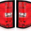 Tail Light Assembly Compatible with 2007-2013 Chevy Silverado 1500 2500HD 3500HD Factory Style Pickup Truck Taillights Rear Brake Lamps OE Replacement, Passenger and Driver Side (Black Border)