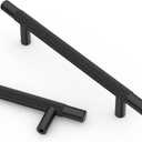 Asidrama 10 Pack 5 Inch(128mm) Matte Black Knurled Kitchen Cabinet Handles, Cabinet Pulls Kitchen Cabinet Hardware for Cupboard Drawer Pulls