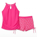 Girls Swimsuit Cutout Bathing Suit Two Piece Swimsuits for Teen Girls Tankini Swimwear Set High Waisted 14Y Years Pink