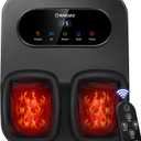 Foot Massager with Heat and Remote, Shiatsu Deep Kneading Feet Massager for Plantar Fasciitis & Neuropathy, Foot Warmer, Gifts for Mom Women Men Dad, Fits Up to Men Size 12 (Black)