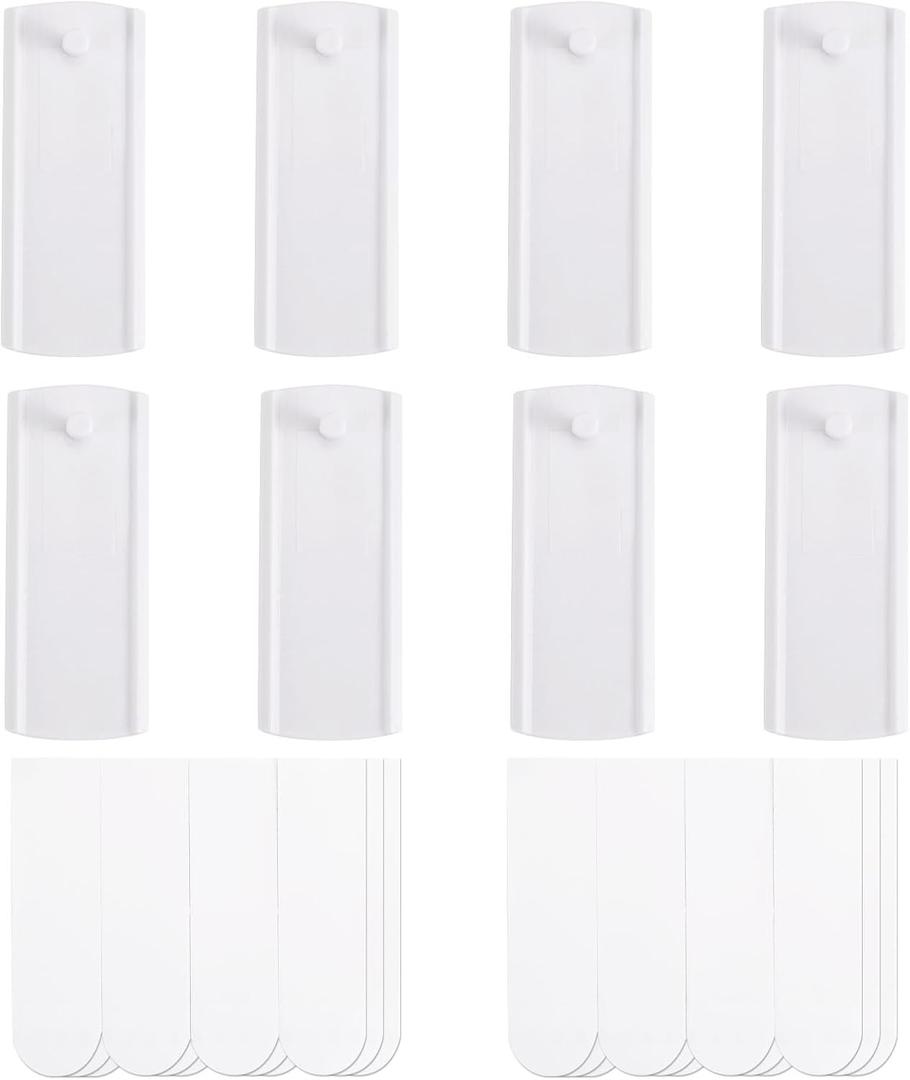 8pcs Picture Hangers, Picture Frame Hangers with 24 Adhesive Strips Drill-Free No Nails Damage Photo Hooks for Home School Office