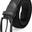 FAIRWIN Men's Golf Belt, Stretch Braided Elastic Woven Casual Jeans Belts 1 3/8" Nylon Web Work Belts for Men