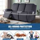 TAOCOCO Recliner Sofa Slipcover, 3 Pieces Polyester Fabric Stretch Sofa Covers for 3 Seat Reclining Couch, Soft Washable Furniture Protector with Pockets (3 Seat, Dark Gray)
