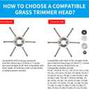 GreenYellow 8" Steel Wire Brush Cutter Head  Universal 6-Blade Weed Trimmer Blade for String Trimmers & Lawn Mowers  Replacement Blade Attachment Rust, Grass & Moss Removal (1inch-General)