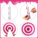 Outus 9 Pcs Pink Christmas Hanging Decorations Pink Candy Cane Paper Fans Peppermint Hanging Paper Fans Candy Cane Ceiling Wall Decor for Christmas Party Classroom Birthday Party