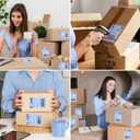 MaxGear 4" x 6" Direct Thermal Labels, 500 Fanfold Shipping Package Labels, Perforated White, Commercial Grade, Permanent Adhesive, Compatible with Most Thermal Printers, Blue