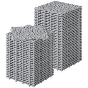 Rovibek 60PCS Plastic Interlocking Deck Tiles, 12"x12" Pebble Deck Tiles, Patio Flooring Outdoor Waterproof, Non-Slip, Indoor & Outdoor Use for Balcony Balcony Bathroom Backyard, Gray