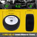 MAXROLLORS (2Pack) 13x6.50-6 Lawn Mower Flat Free Tires and Wheels Assembly