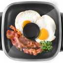 Elite Gourmet EG808 8 x 8" Non-stick Electric Skillet, Dishwasher Safe with Tempered Glass Vented Lid, Rapid Heat Up, 600W, Black (2.5Qt)