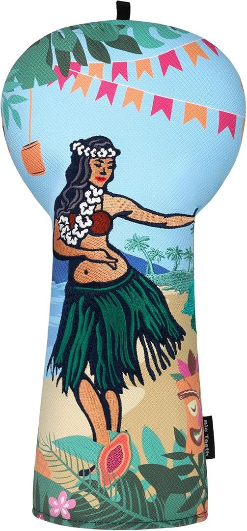 Big Teeth Golf Driver Headcover, Hawaiian Spirit Golf Driver Head Covers, Tropical Golf Club Driver Covers Aloha Design, Vibrant Driver Head Cover