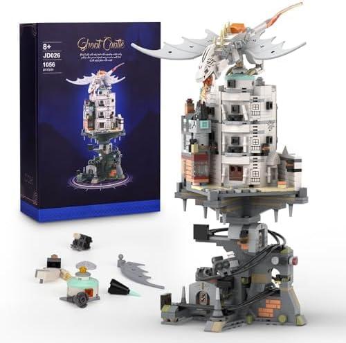 Harry Castle Wizarding Bank Building Set, Collectible Magic White Dragon Architecture Model, Compatible with Lego Adults, Ideal HP Christmas Birthday Gift Toy for Kids Boys 8-14 (1056 PCS)