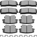 SCITOO Ceramic Brake Pads 8pcs Front Rear Set fit for 2005-2017 for Chrysler 300,2009-2017 for Dodge Challenger,2006-2017 for Dodge Charger,2005-2008 for Dodge Magnum