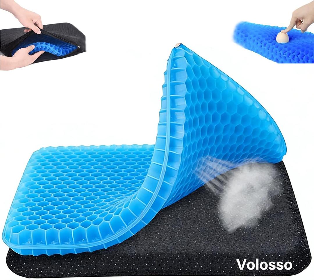 Gel Seat Cushion, Cushion, Gel Seat Cushion for Long Sitting, Breathable Honeycomb Design Absorbs Pressure Points Chair Pad, for Office Chair, Wheelchair, Car & Truck (50 * 50 * 6cm), 14.17" x 1.77" x 16.53"
