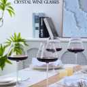 Hand-Blown 23.5OZ Crystal Wine Glasses Set of 4 for Pinot Noir, Burgundy, Bordeaux, Large Lead-Free Crystal Glasses with Unique Bottom Design for Red, White Wine, Big Oversized Glasses 