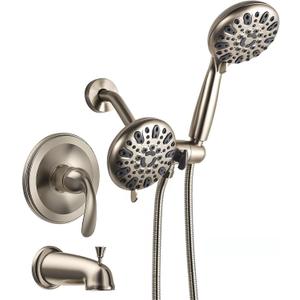 WRISIN Tub Shower Faucet Set with Valve, Bathtub Shower Faucet Set with Handheld Spray (Brushed Nickel)