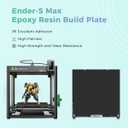 Creality Ender 5 Max Epoxy Resin Build Plate, 415 * 430mm 3D Printer Bed Platform, Double-Sided Textured Spring Steel, Heat-Resistant Durable Flexible Wear Resistant Print Platform for 3D Printers