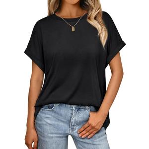 AUTOMET Women's Summer Tops Oversized Short Sleeve Business Casual T Shirts Trendy Fashion Clothes Spring Outfits 2025, 2XL