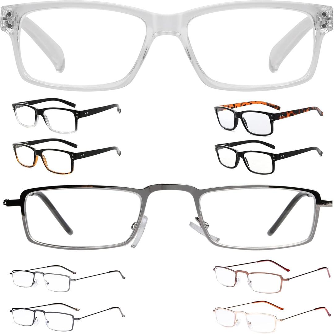 Eyekepper Save 10% on Bundled 5 Pack Vintage Reading Glasses for Men and 5 Pack Half Eye Readers +0.50